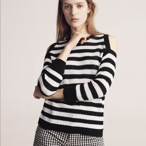 Rag and Bone Striped Cold Shoulder Sweater